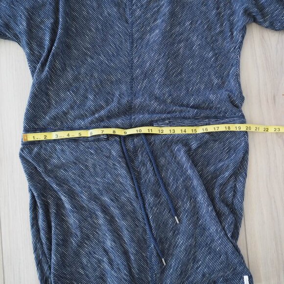 Vintage Woolrich Extra Large Drawstring Waist Navy Striped Dress 100% Cotton - Picture 12 of 13